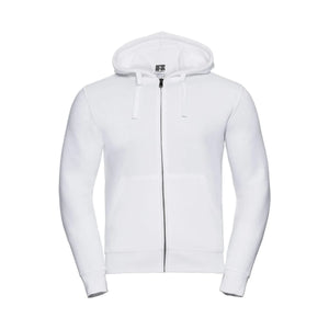 Felpa Mens Authentic con zip -  cappuccio bianco / XS - personalizzabile con logo