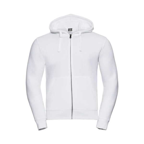 Felpa Mens Authentic con zip -  cappuccio bianco / XS - personalizzabile con logo