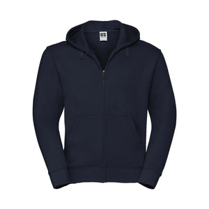 Felpa Mens Authentic con zip -  cappuccio blu / XS - personalizzabile con logo