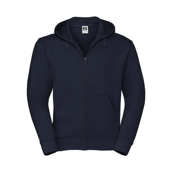 Felpa Mens Authentic con zip -  cappuccio blu / XS - personalizzabile con logo