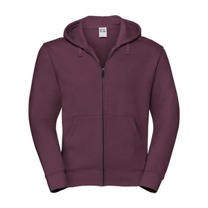 Felpa Mens Authentic con zip -  cappuccio bordeaux / XS - personalizzabile con logo