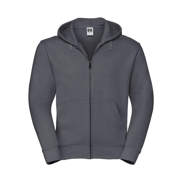 Felpa Mens Authentic con zip -  cappuccio grigio / XS - personalizzabile con logo