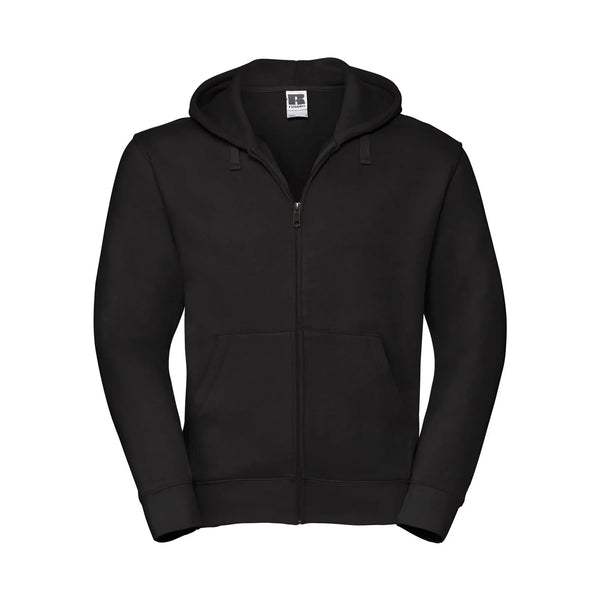 Felpa Mens Authentic con zip -  cappuccio nero / XS - personalizzabile con logo
