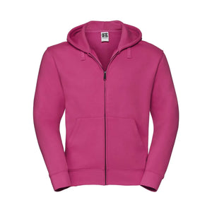 Felpa Mens Authentic con zip -  cappuccio rosa / XS - personalizzabile con logo