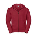 Felpa Mens Authentic con zip -  cappuccio rosso / XS - personalizzabile con logo