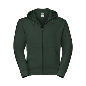Felpa Mens Authentic con zip -  cappuccio verde / XS - personalizzabile con logo
