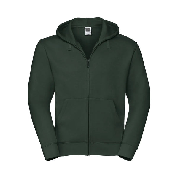 Felpa Mens Authentic con zip -  cappuccio verde / XS - personalizzabile con logo