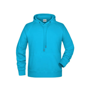 Felpa Mens cappuccio azzurro / S - personalizzabile con logo
