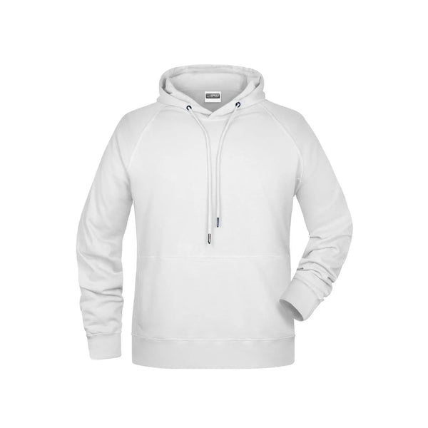 Felpa Mens cappuccio bianco / S - personalizzabile con logo