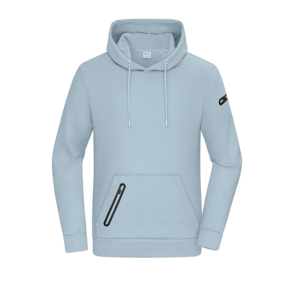 Felpa Mens cappuccio Interlock azzurro / S - personalizzabile con logo