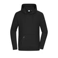 Felpa Mens cappuccio Interlock nero / S - personalizzabile con logo