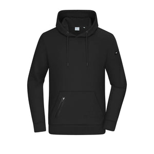 Felpa Mens cappuccio Interlock nero / S - personalizzabile con logo