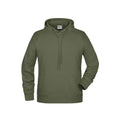 Felpa Mens cappuccio olive / S - personalizzabile con logo