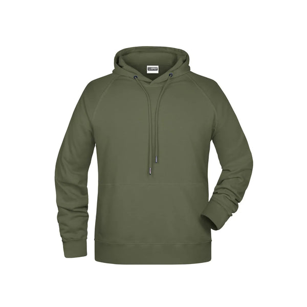 Felpa Mens cappuccio olive / S - personalizzabile con logo