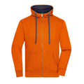 Felpa Mens Lifestyle Zip-cappuccio arancione / S - personalizzabile con logo