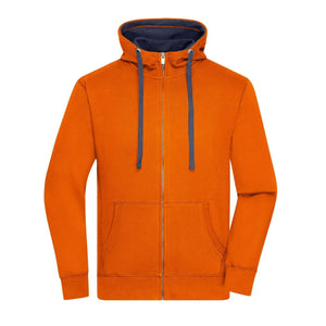 Felpa Mens Lifestyle Zip-cappuccio arancione / S - personalizzabile con logo
