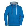Felpa Mens Lifestyle Zip-cappuccio azzurro / S - personalizzabile con logo