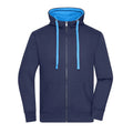 Felpa Mens Lifestyle Zip-cappuccio blu / S - personalizzabile con logo