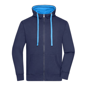 Felpa Mens Lifestyle Zip-cappuccio blu / S - personalizzabile con logo