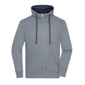 Felpa Mens Lifestyle Zip-cappuccio grigio / S - personalizzabile con logo