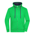 Felpa Mens Lifestyle Zip-cappuccio verde / S - personalizzabile con logo