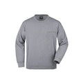 Felpa Mens Round  Pocket grigio / S - personalizzabile con logo