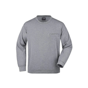 Felpa Mens Round  Pocket grigio / S - personalizzabile con logo