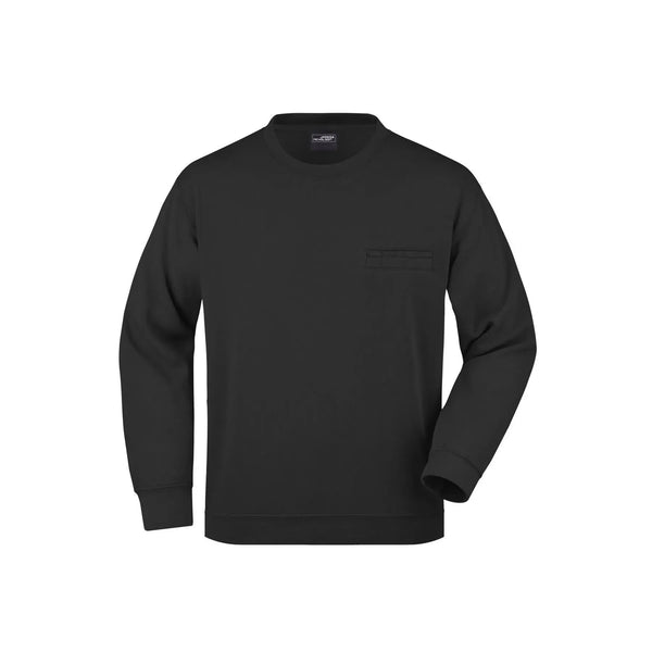 Felpa Mens Round  Pocket nero / S - personalizzabile con logo