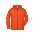 Felpa Mens Zip cappuccio arancione / S - personalizzabile con logo
