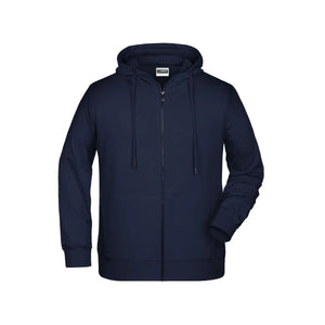 Felpa Mens Zip cappuccio blu / S - personalizzabile con logo