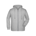 Felpa Mens Zip cappuccio grigio / S - personalizzabile con logo