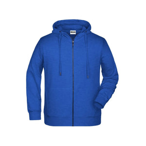 Felpa Mens Zip cappuccio royal / S - personalizzabile con logo