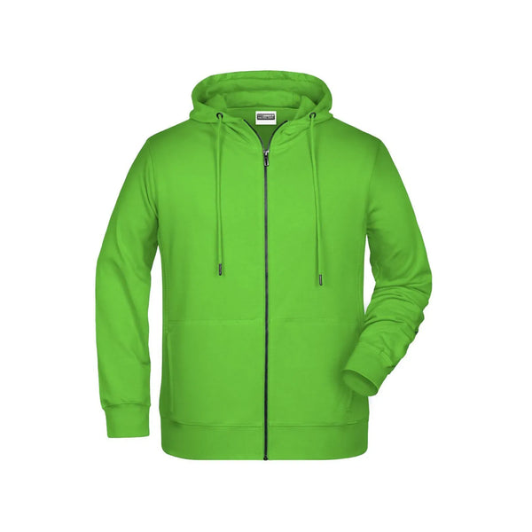 Felpa Mens Zip cappuccio verde / S - personalizzabile con logo