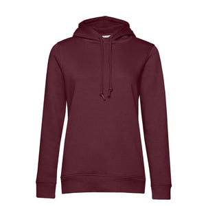 Felpa Organic con cappuccio donna bordeaux / XS - personalizzabile con logo