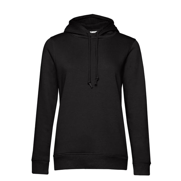 Felpa Organic con cappuccio donna nero / XS - personalizzabile con logo