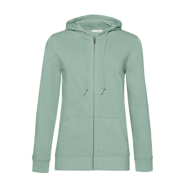 Felpa Organica Zip donna beige / XS - personalizzabile con logo