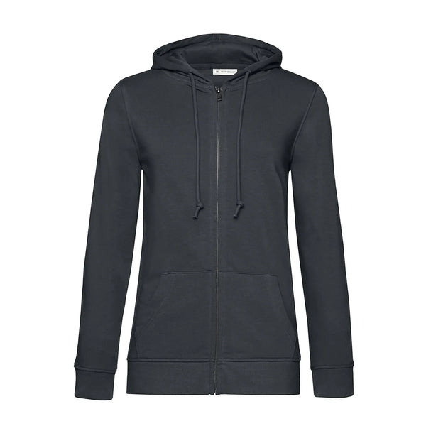 Felpa Organica Zip donna grigio / XS - personalizzabile con logo