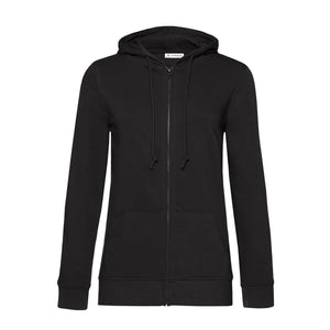 Felpa Organica Zip donna nero / XS - personalizzabile con logo