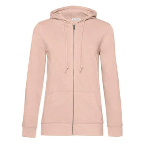 Felpa Organica Zip donna rosa / XS - personalizzabile con logo
