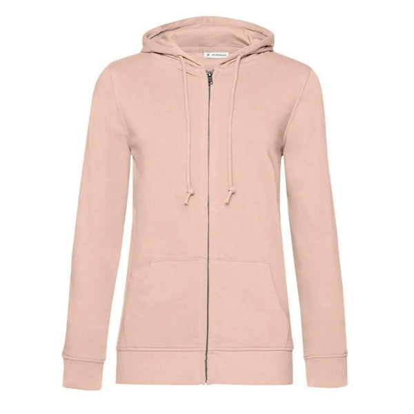 Felpa Organica Zip donna rosa / XS - personalizzabile con logo