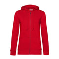 Felpa Organica Zip donna rosso / XS - personalizzabile con logo