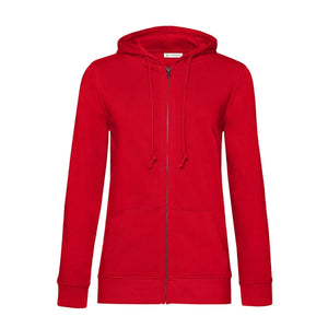 Felpa Organica Zip donna rosso / XS - personalizzabile con logo
