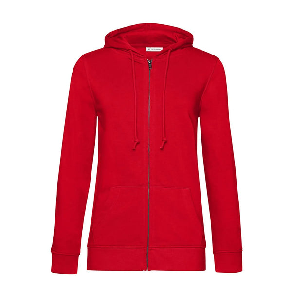 Felpa Organica Zip donna rosso / XS - personalizzabile con logo