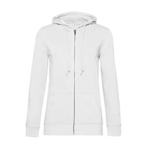 Felpa Organica Zip donna white / XS - personalizzabile con logo