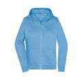 Felpa Promo Zip cappuccio Lady azzurro / XS - personalizzabile con logo