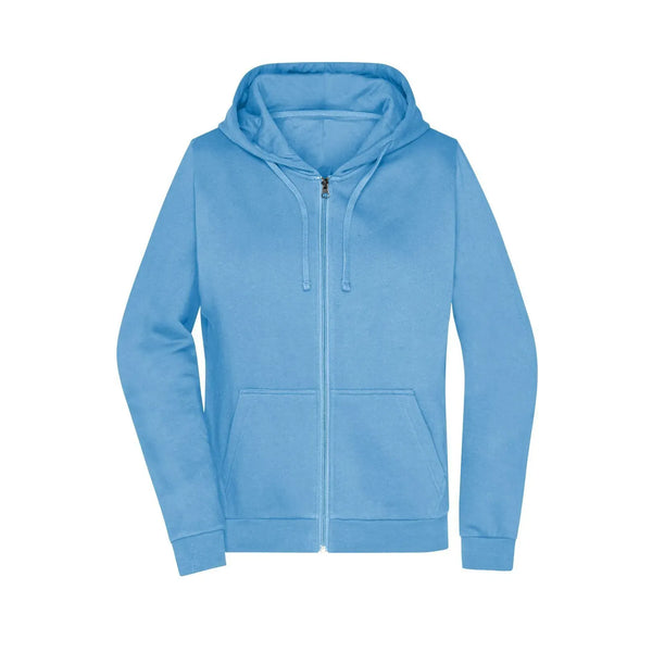 Felpa Promo Zip cappuccio Lady azzurro / XS - personalizzabile con logo