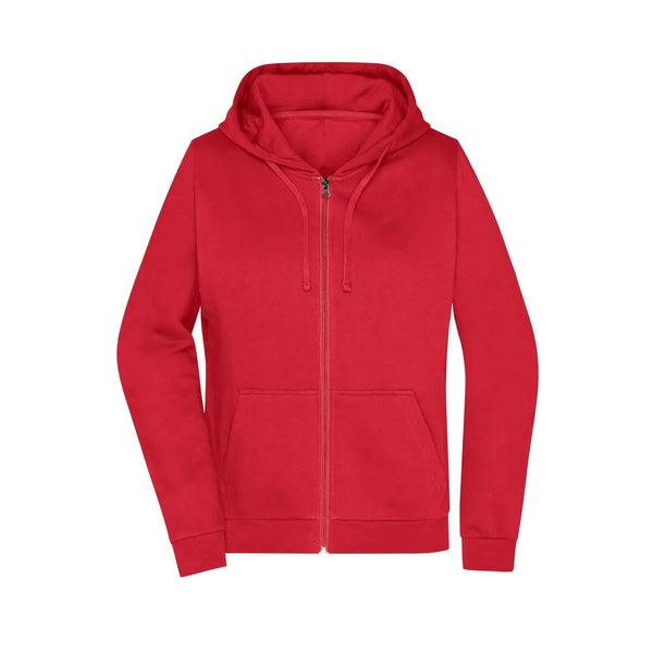 Felpa Promo Zip cappuccio Lady rosso / XS - personalizzabile con logo