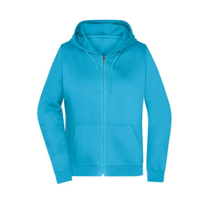 Felpa Promo Zip cappuccio Lady turquoise / XS - personalizzabile con logo