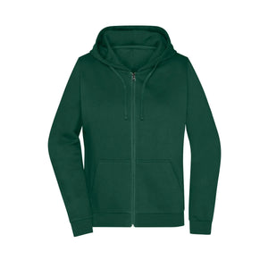 Felpa Promo Zip cappuccio Lady verde / XS - personalizzabile con logo