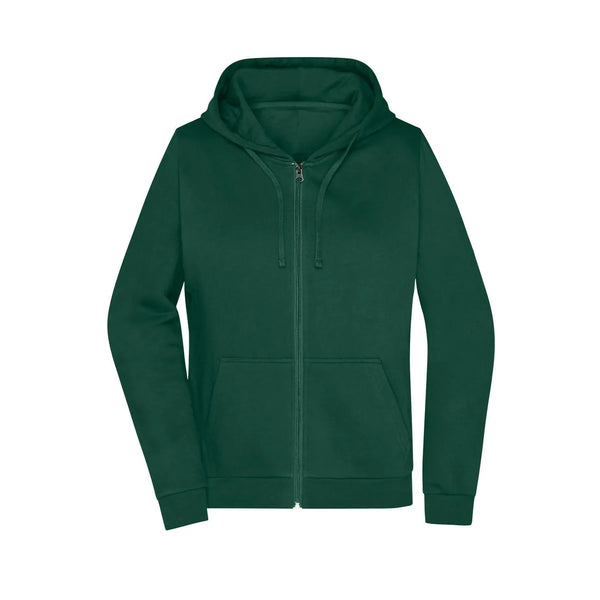 Felpa Promo Zip cappuccio Lady verde / XS - personalizzabile con logo